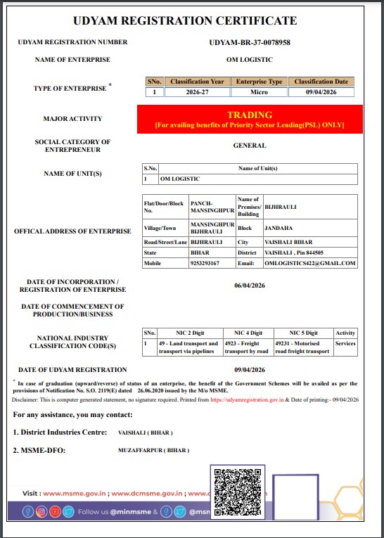 Udyam Certificate